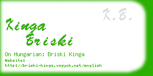 kinga briski business card